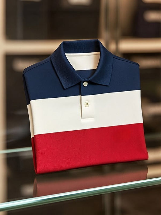 Men's Classic Business    Logo Short Sleeve Polo Shirt