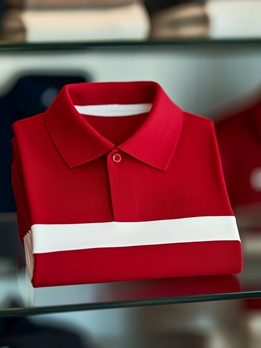Men's Classic Business    Logo Short Sleeve Polo Shirt