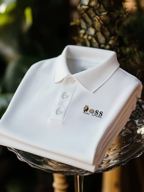 Men's Business Casual Button Short Sleeve Polo Shirt