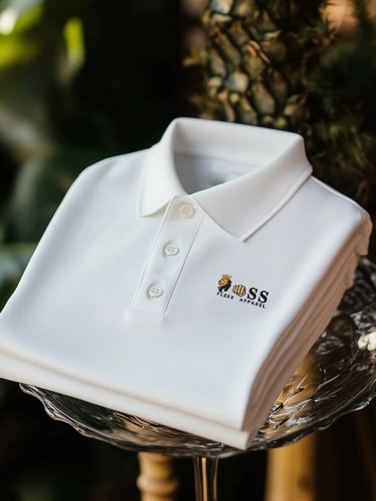 Men's Business Casual Button Short Sleeve Polo Shirt