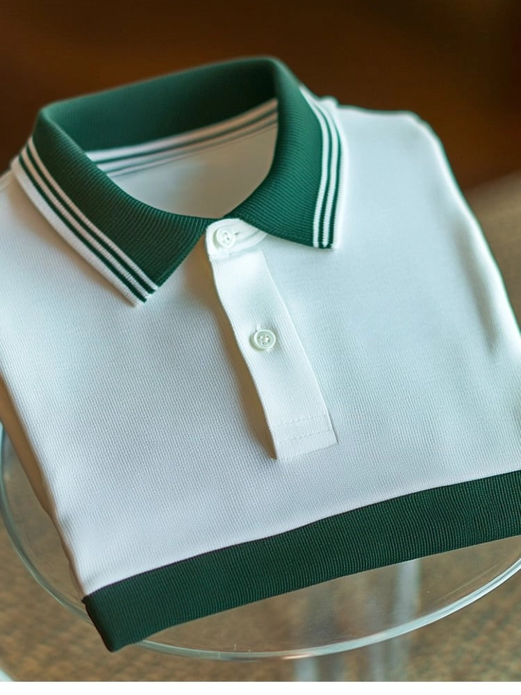 Men's Business Casual Button Short Sleeve Polo Shirt