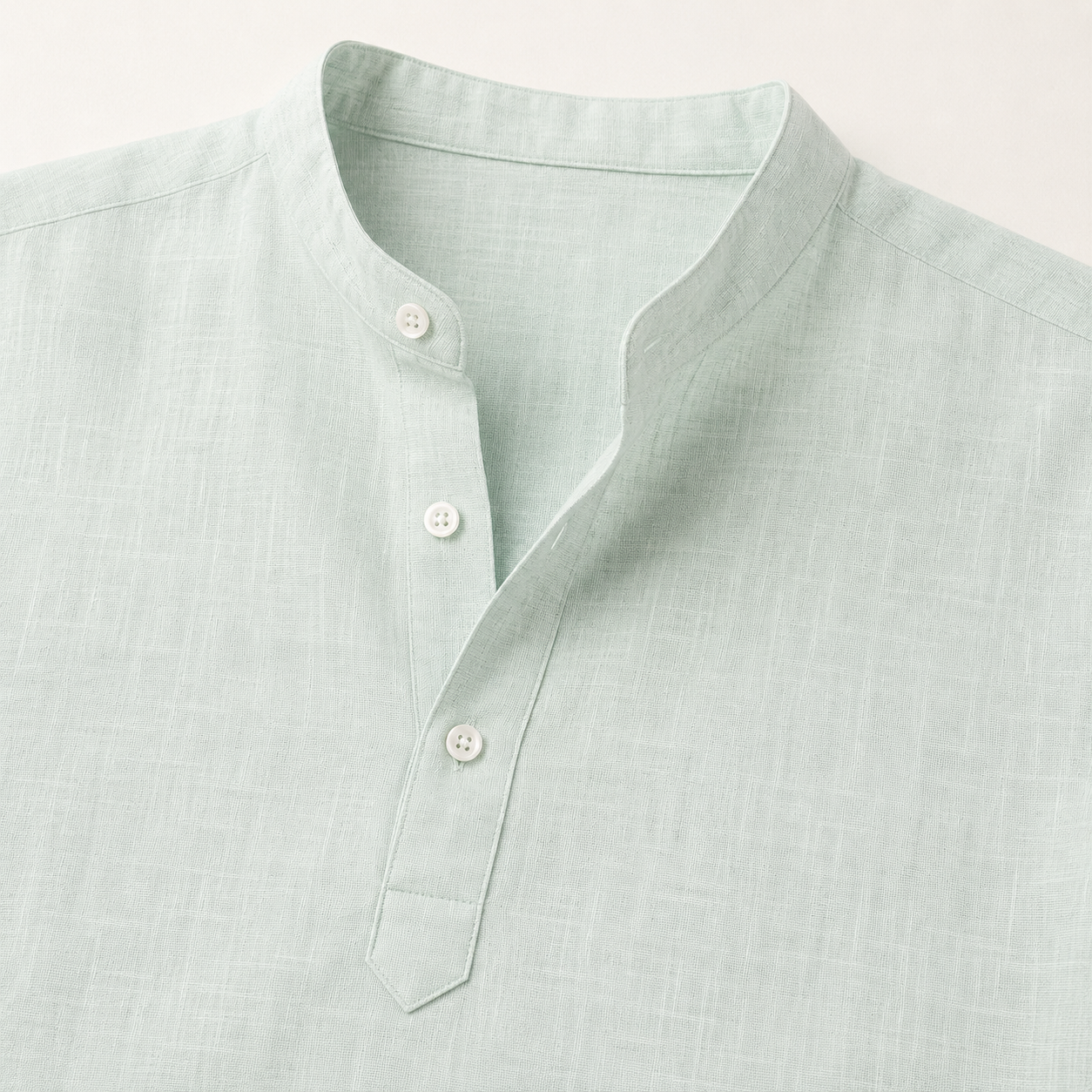 Fashioninprint Men's Breathable Linen Look Henley Shirt