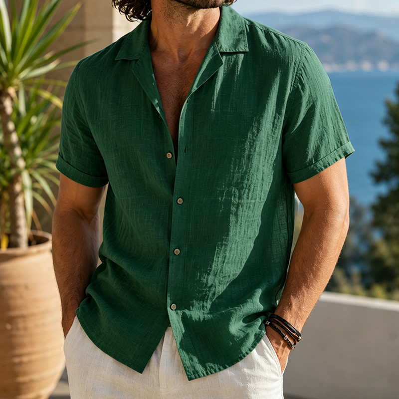 Fashioninprint Coastal Breeze Linen Camp Shirts