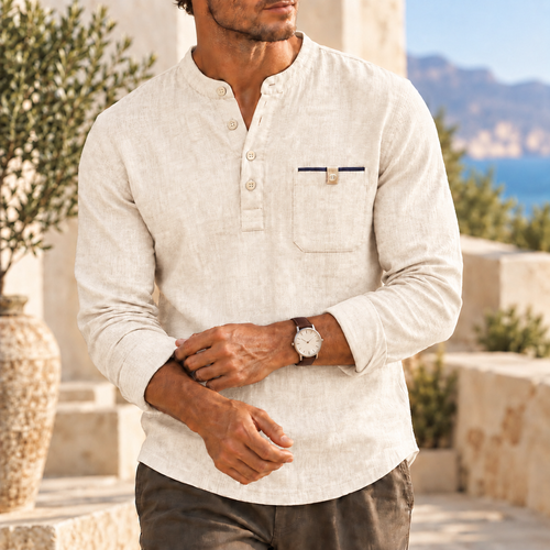 Mivanity Men's Casual Textured Henley Shirts