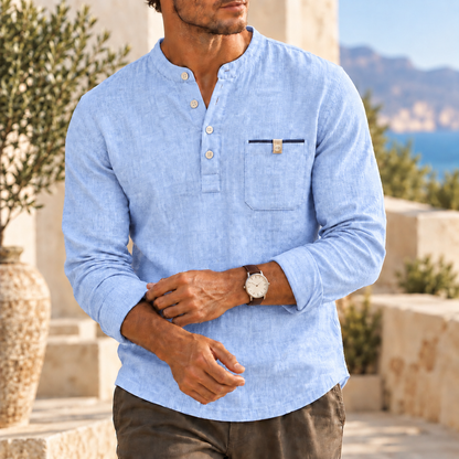 Mivanity Men's Casual Textured Henley Shirts