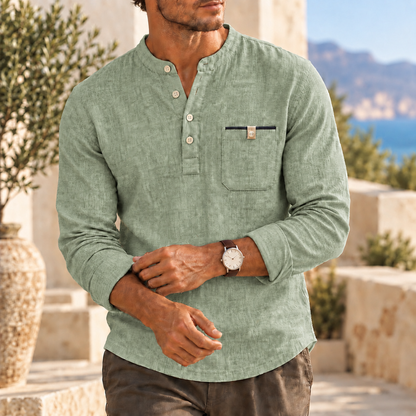Mivanity Men's Casual Textured Henley Shirts