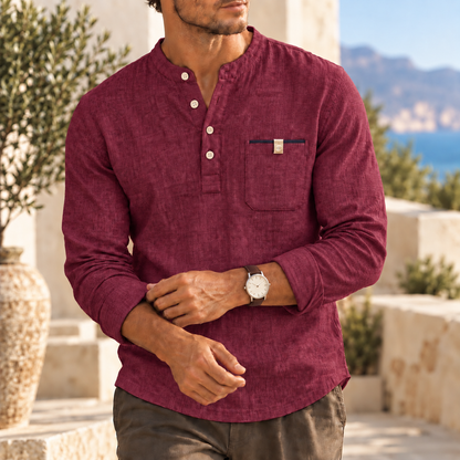 Mivanity Men's Casual Textured Henley Shirts