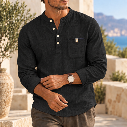 Mivanity Men's Casual Textured Henley Shirts