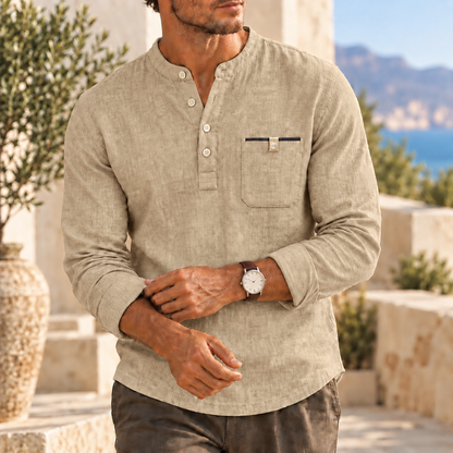 Mivanity Men's Casual Textured Henley Shirts