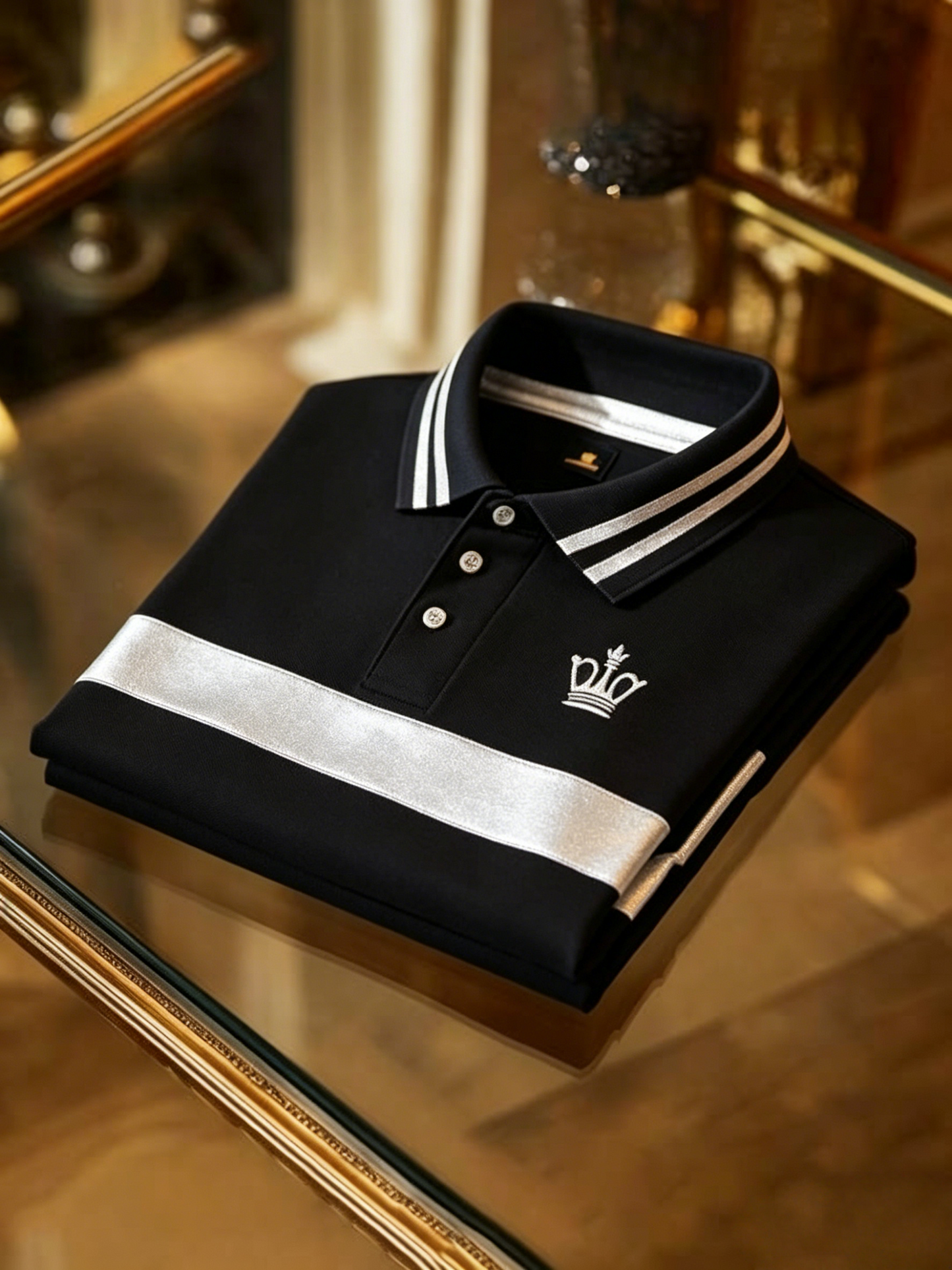Men's Business Button-Down Short Sleeve Polo Shirt