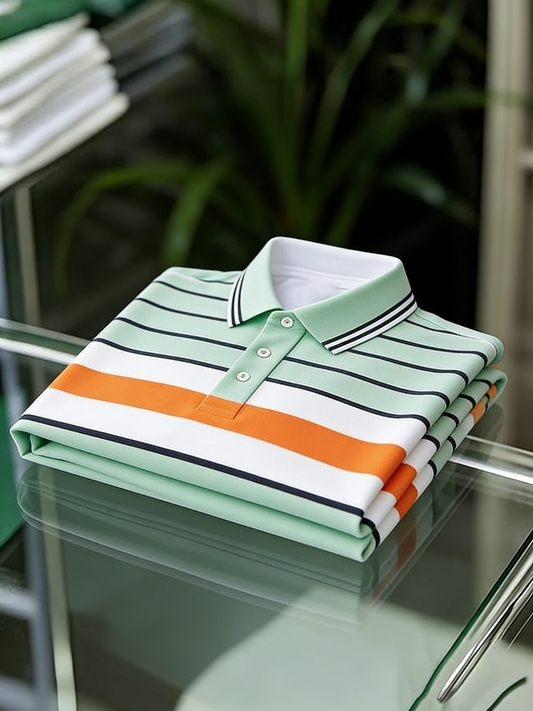 Men's Business Button-Down Short Sleeve Polo Shirt