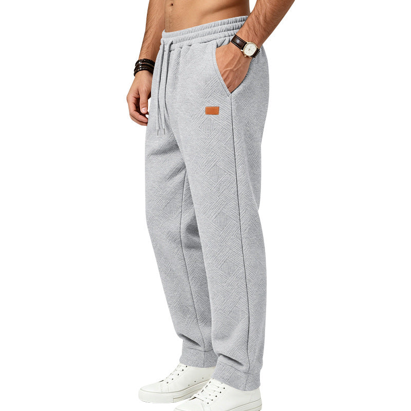 Men's Textured Jacquard Sweatpants | Relaxed Minimalist Commuter Joggers