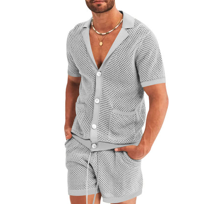 Men's Short Sleeve Shirt and Shorts Set