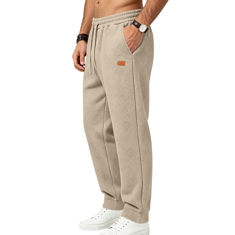 Men's Textured Jacquard Sweatpants | Relaxed Minimalist Commuter Joggers