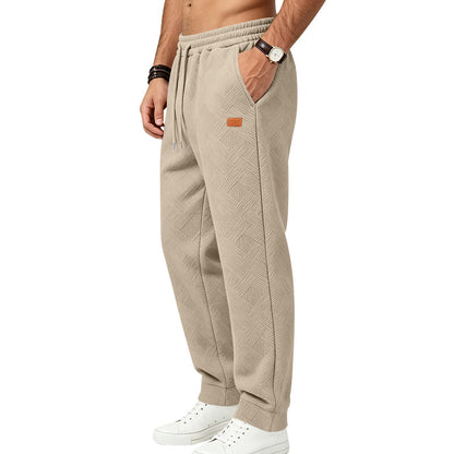 Men's Textured Jacquard Sweatpants | Relaxed Minimalist Commuter Joggers