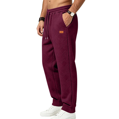 Men's Textured Jacquard Sweatpants | Relaxed Minimalist Commuter Joggers
