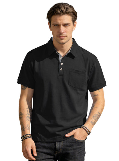 Men's Knit Short Sleeve Polo Shirt