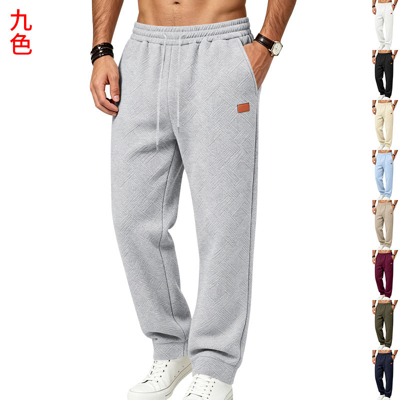 Men's Textured Jacquard Sweatpants | Relaxed Minimalist Commuter Joggers