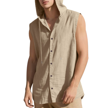 Men's Sleeveless Linen Shirt