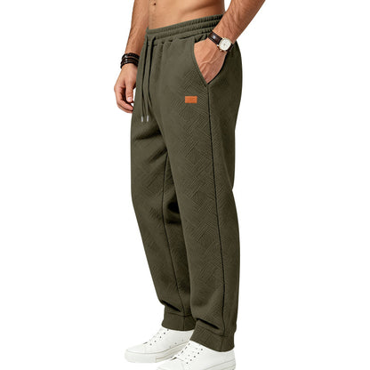 Men's Textured Jacquard Sweatpants | Relaxed Minimalist Commuter Joggers