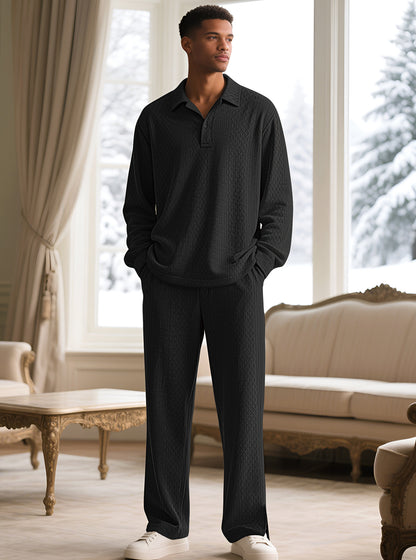 Men's Long-sleeved polo & Pants Set