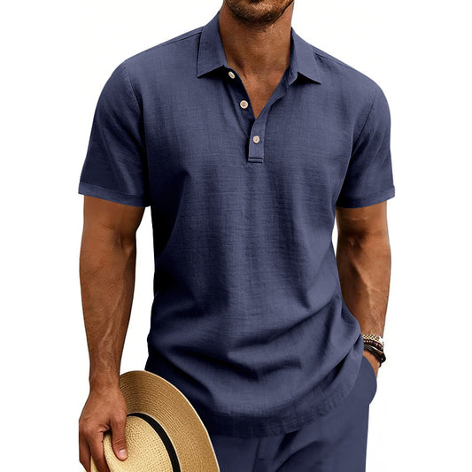 Men's Knit Short Sleeve Polo Shirt