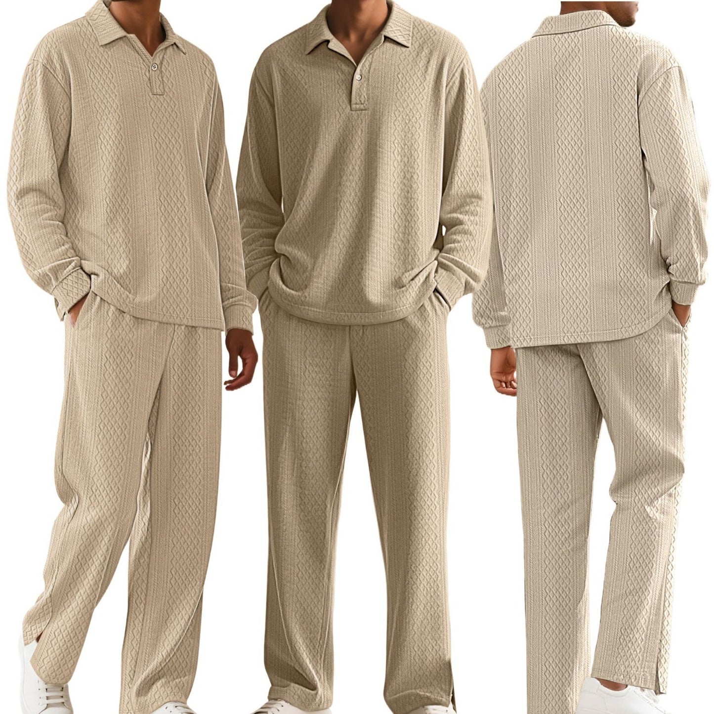 Men's Long-sleeved polo & Pants Set