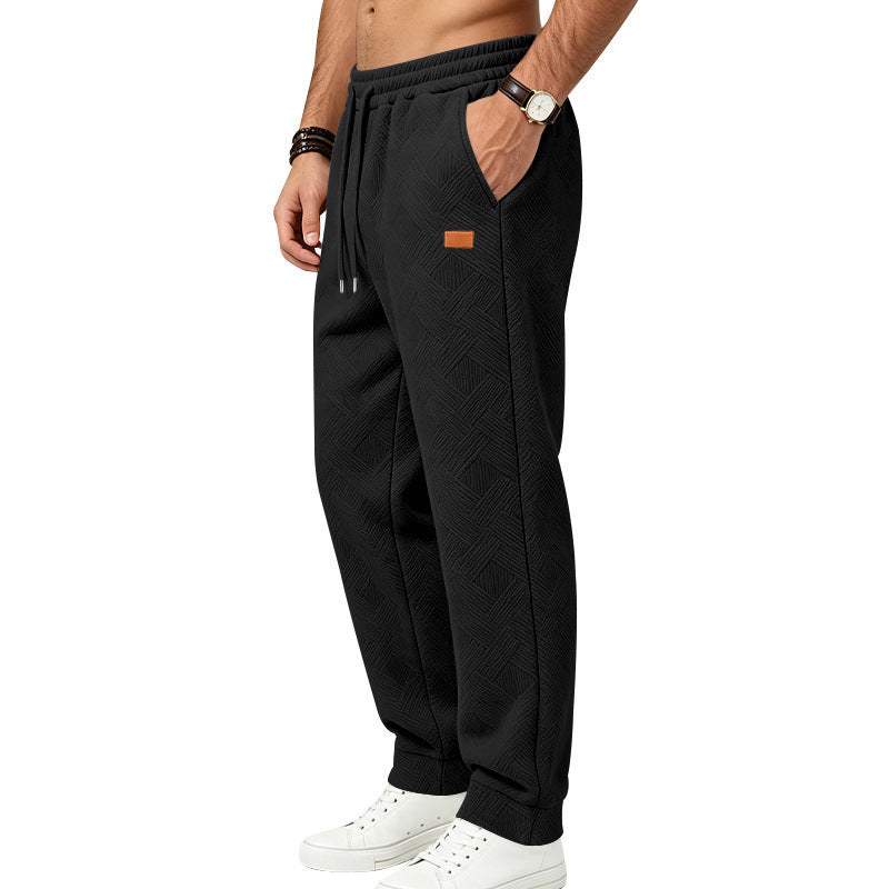 Men's Textured Jacquard Sweatpants | Relaxed Minimalist Commuter Joggers