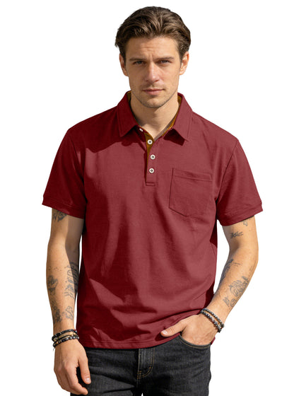 Men's Knit Short Sleeve Polo Shirt