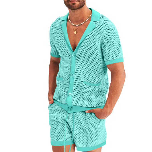 Men's Short Sleeve Shirt and Shorts Set