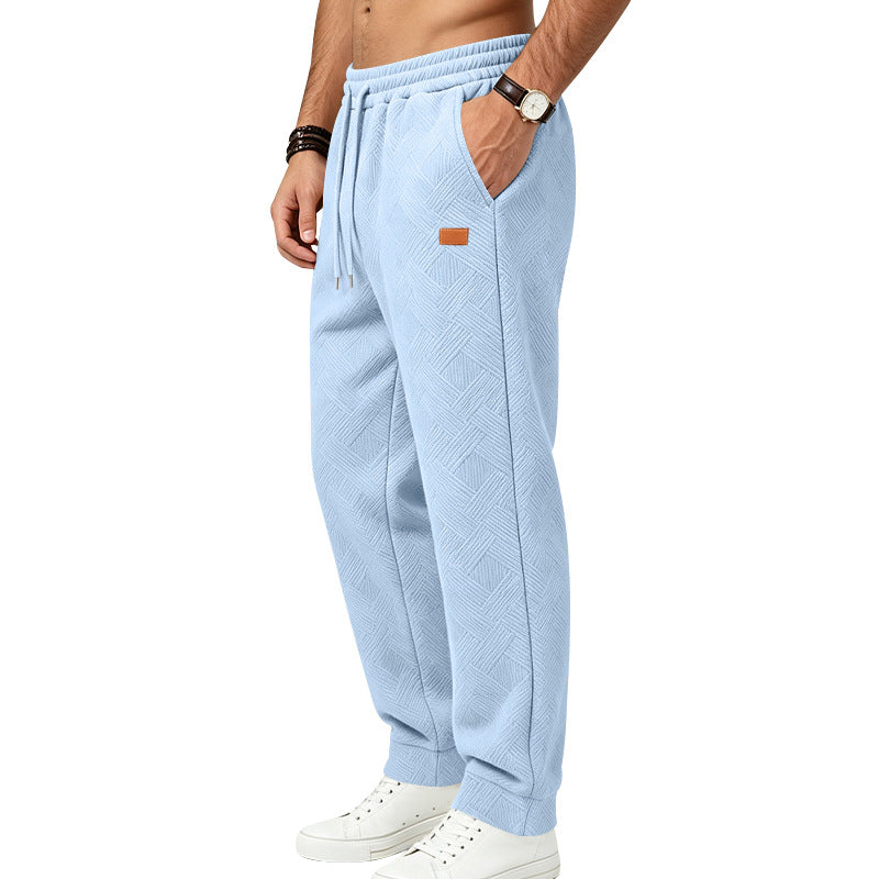 Men's Textured Jacquard Sweatpants | Relaxed Minimalist Commuter Joggers