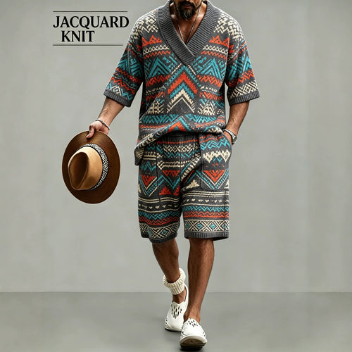 Men's Short Sleeve Shirt & Shorts Set