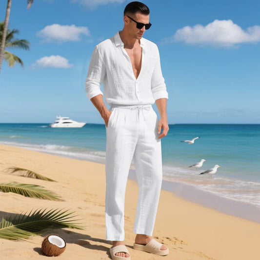 Men's Linen Shirt & Pants Set