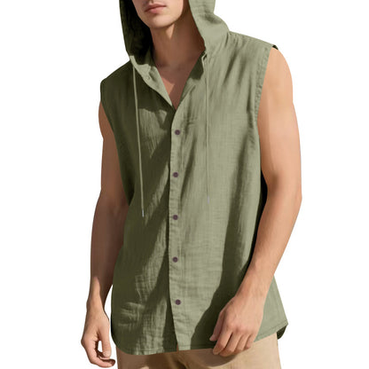 Men's Sleeveless Linen Shirt