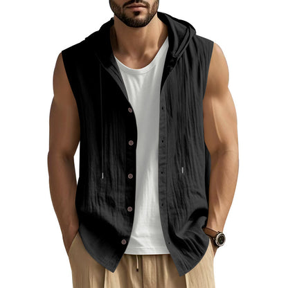 Men's Sleeveless Linen Shirt