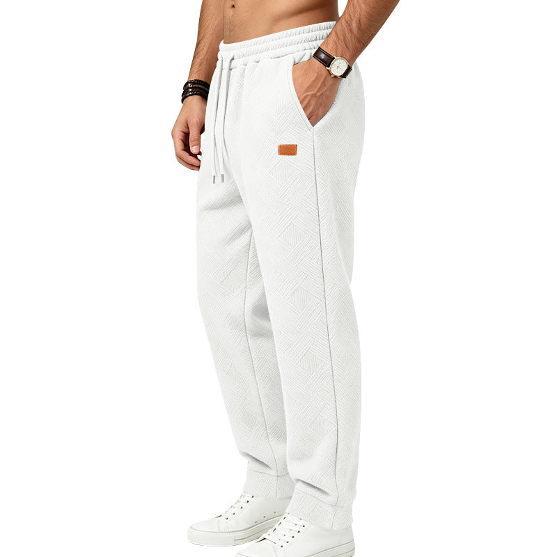 Men's Textured Jacquard Sweatpants | Relaxed Minimalist Commuter Joggers