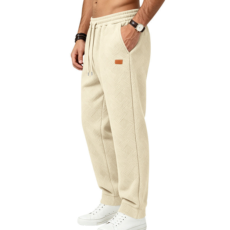 Men's Textured Jacquard Sweatpants | Relaxed Minimalist Commuter Joggers