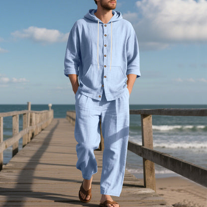 Men's Linen Shirt & Pants Set