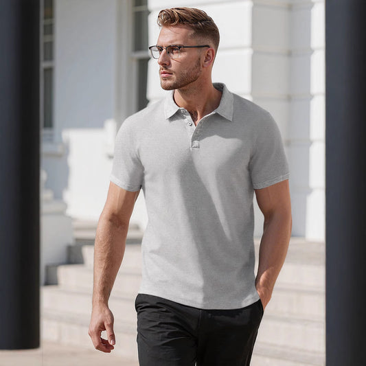 Men's Knit Short Sleeve Polo Shirt