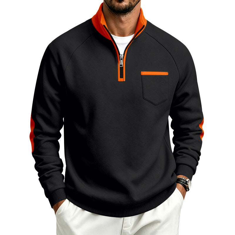Men's Fleece-Lined Half-Zip Sweatshirt | Warm Long Sleeve Pullover