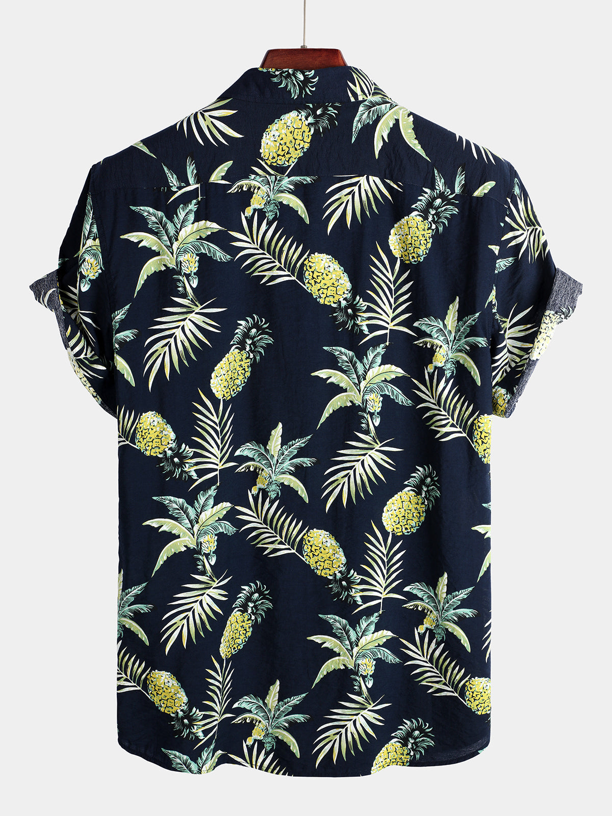 Men's Holiday Pineapple Short Sleeve Pocket Shirt