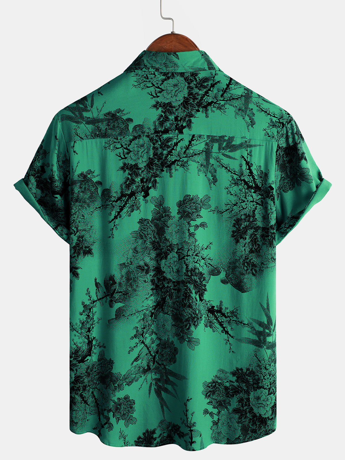 Men's Floral Vintage Summer Hawaiian Rayon Holiday Button Up Short Sleeve Shirt