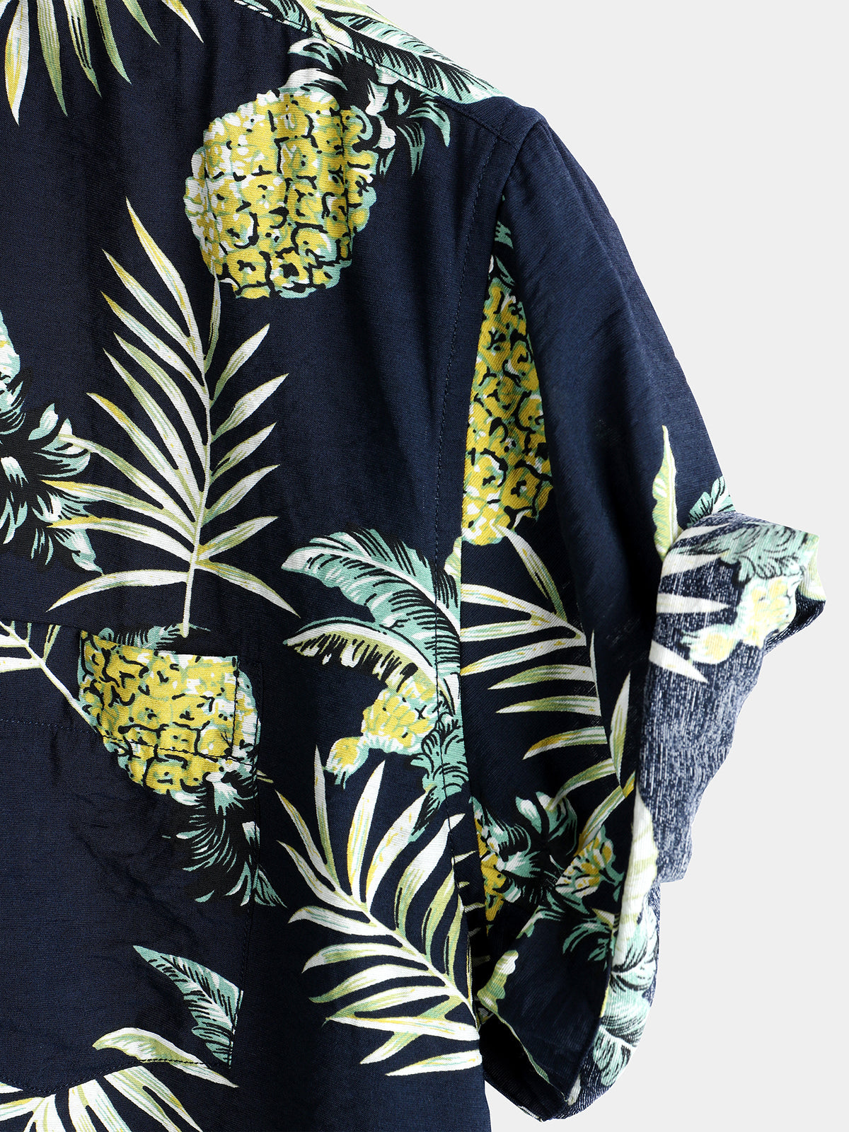 Men's Holiday Pineapple Short Sleeve Pocket Shirt