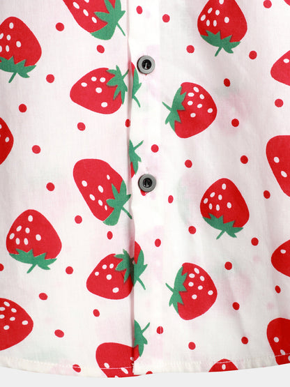 Men's Strawberry Print Short Sleeve Shirt