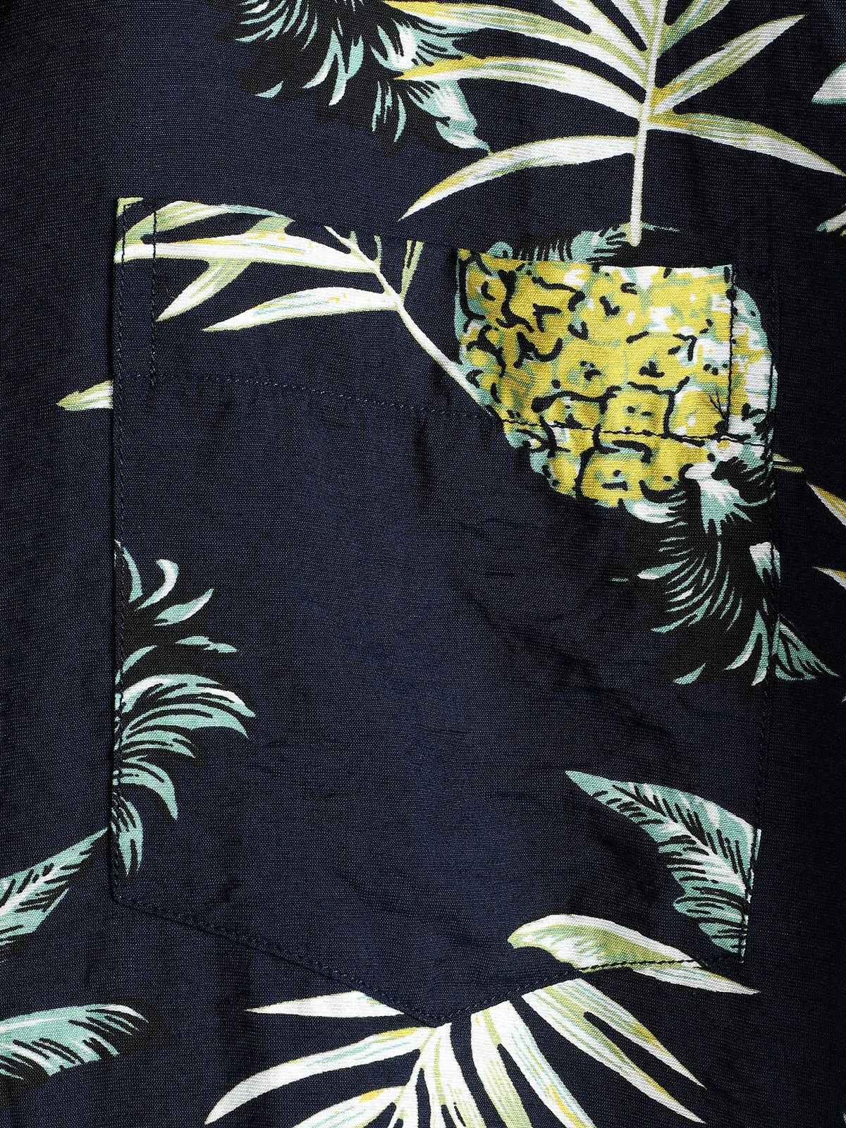 Men's Holiday Pineapple Short Sleeve Pocket Shirt