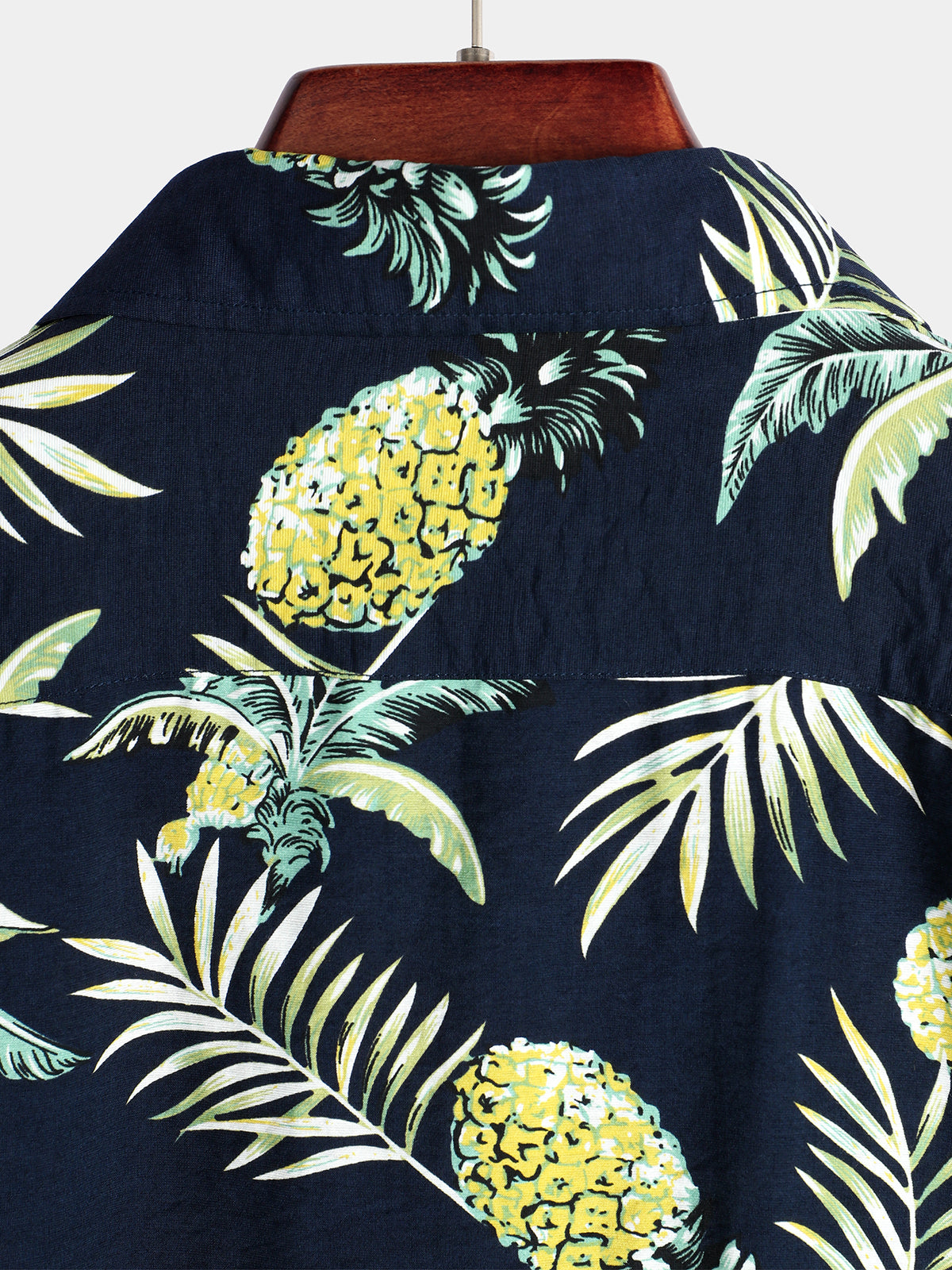 Men's Holiday Pineapple Short Sleeve Pocket Shirt