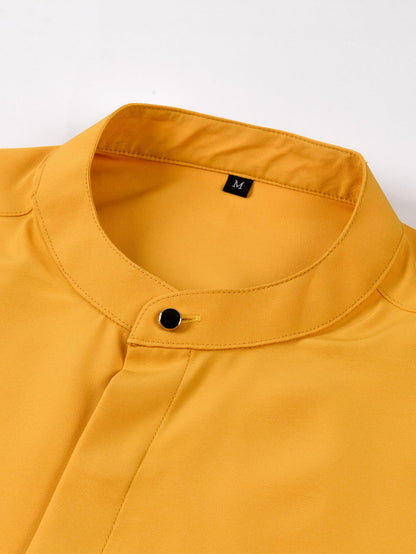 3 Pieces Non-Iron Hidden Placket Stand Collar Dress Shirt
