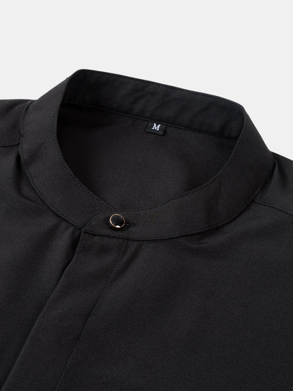 3 Pieces Non-Iron Hidden Placket Stand Collar Dress Shirt