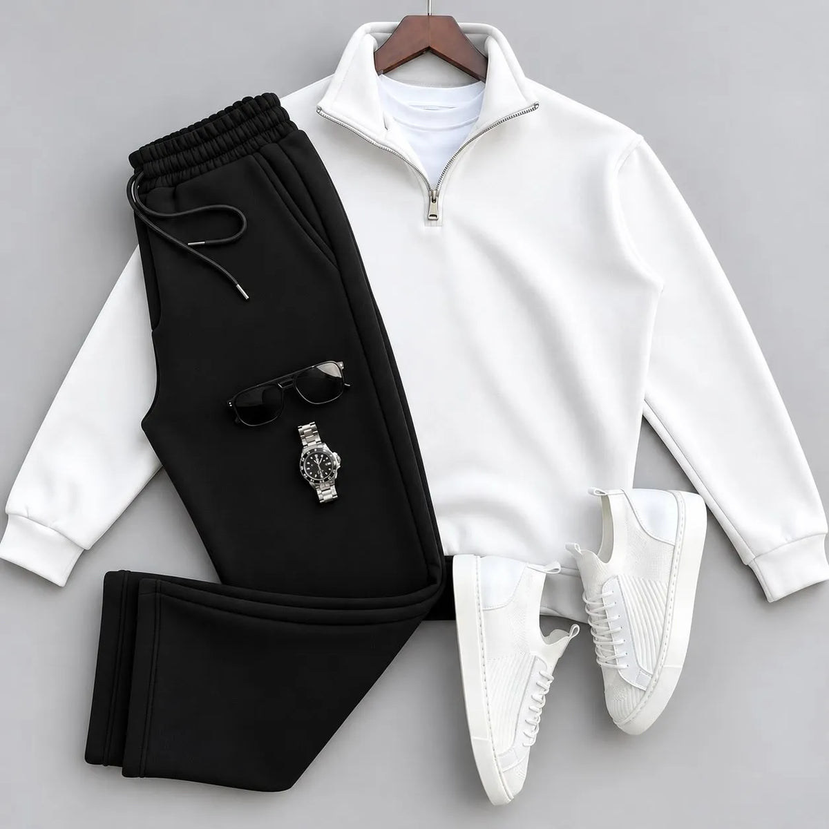 Men's Quarter-Zip Pullover & Pants Set