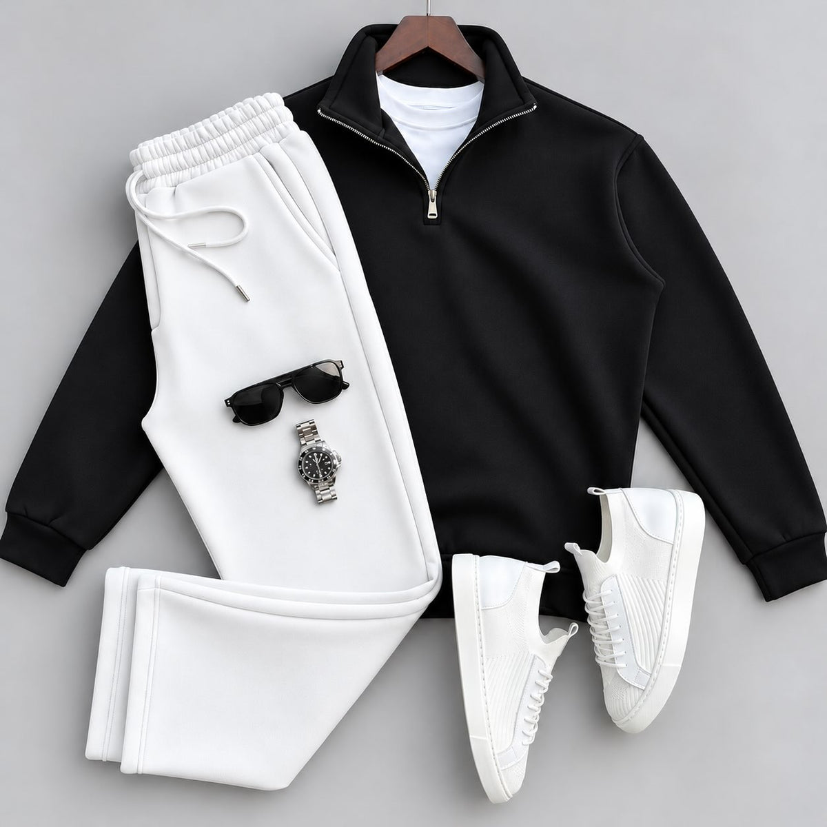 Men's Quarter-Zip Pullover & Pants Set